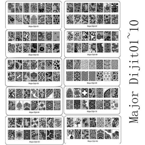 10pcs/lot nail stamping plates set Flower Plant spring Series design Nail Art Stamp Template Image Plate Stencils Tool Kits