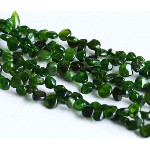 Natural Genuine Clear Dark Green Chrome Diopside Nugget Free Form Beads 7x9mm 15" 05325