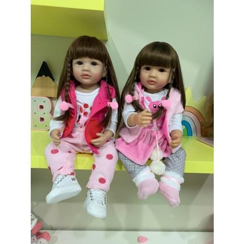 Original NPK 55CM anthentic full body silicone reborn toddler princess girl doll lifelike real soft touch bath toy waterprrof