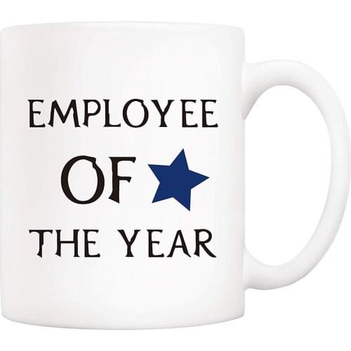 Christmas Gifts Funny Official Coffee Mug for Employee, Employee of the Year Novelty Ceramic Cups 11Oz