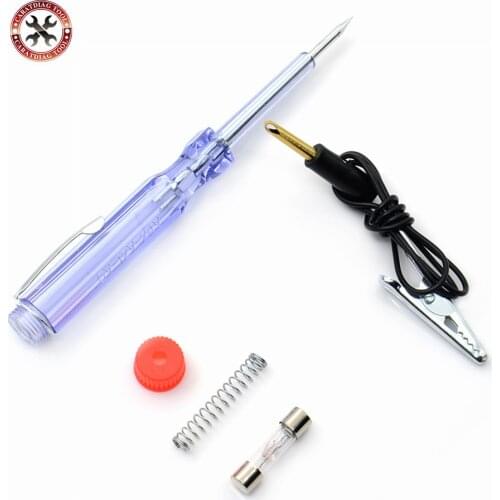DC 6V-24V Car Voltage Tester Fuses and Light Socket Tester Transparent Circuit Test Pen for Car Motorcycle and Small Engines