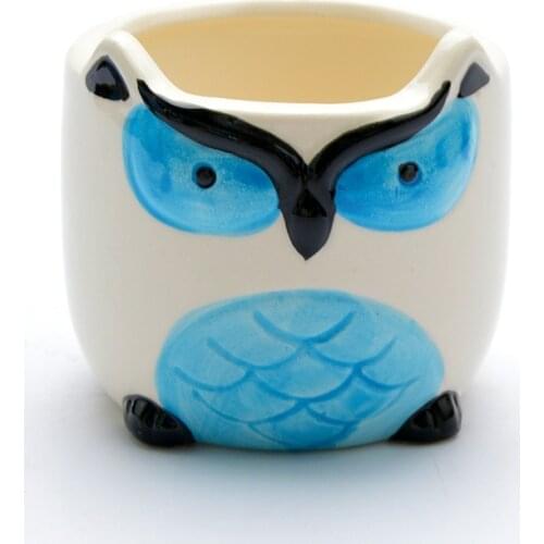 Cartoon Animal Owl Succulent Ceramic Flower Pot Simple Green Plant Creative Desktop Flower Pot Balcony Potted Plant Home Garden