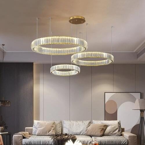 Modern Crystal Led Chandelier Lighting Luxury Led Chandelier Lamp Living Room Villa Decor Hanging Light Fixtures