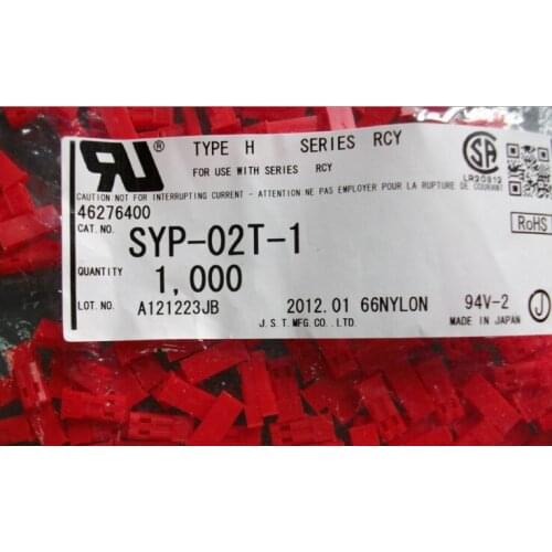 SYP-02T-1 CONN PLUG HSNG 2POS 2.5MM RED housings Red color Connectors terminals housings 100% new and original parts