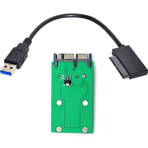 USB 3.0 to mSATA 50Pin SSD & 1.8" Micro SATA 7+9 16pin Adapter Add on Cards PCBA