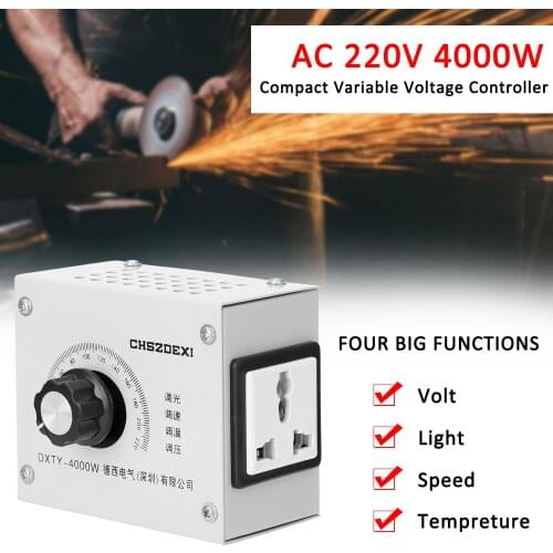 High Quality Compact Variable Voltage Regulator Portable Speed Temperature Light Voltage Adjuatable Dimmer