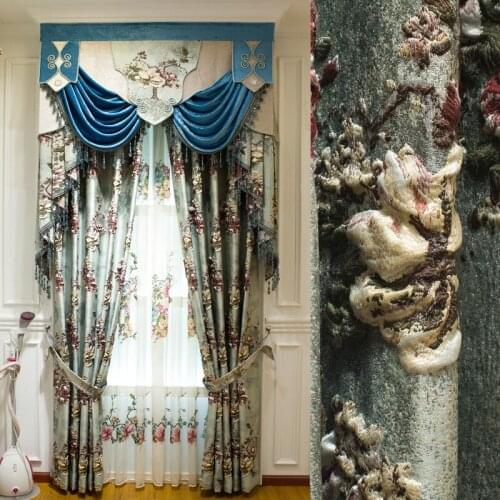 Elegant 4 D Jacquard Curtains For Living Room Window Bedroom Window Curtain Luxury Elegant Drapes Curtains For Kitchen/Hotel