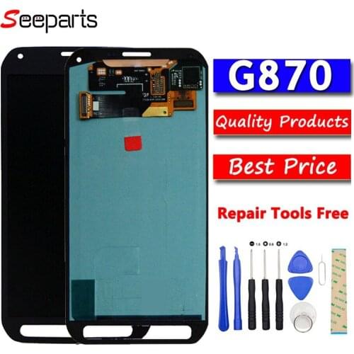 5.1" For SAMSUNG GALAXY G870 LCD S5 Active Display Touch Screen Digitizer Assembly G870 Green Replacement For SAMSUNG G870 LCD