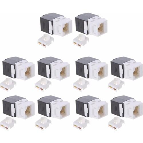 10pcs/set Gigabit RJ45 CAT6 Keystone Jacks Modules Tool-free Connection Cable adapter for Computer C26