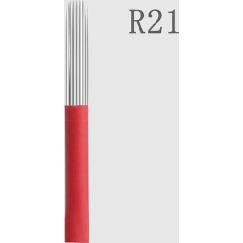 100 Pcs 21 Round needles for manual pen Semi permanent makeup manual fog pen needle R21 microblading eyebrow pen needles