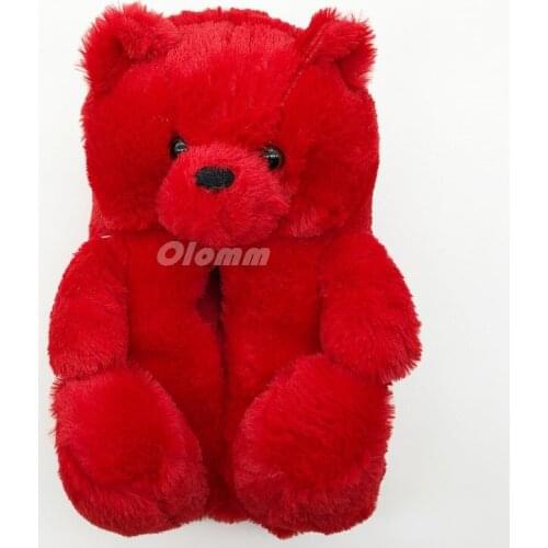 2021 Plush Bedroom Office Soft Warm Winter Women Indoor Soft Anti-slip Faux Fur Cute Fluffy Slippers Women Winter Teddy Shoe