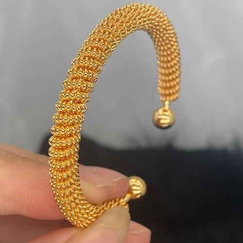 24k Gold Color Ethiopian Jewelry Bangles For Women Luxury Dubai Kids Bangles&Bracelet African/Arab Children Weeding jewelry Gift