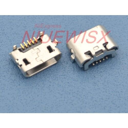 100pcs micro USB 5pin jack Reverse Ox horn flat mouth plate socket Female socket USB connector Ox horn short needle mini usb