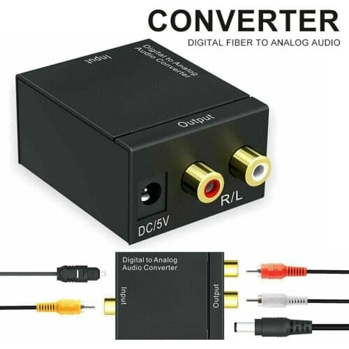 Optical Coaxial Toslink Digital To Analog Audio Converter Adapter RCA L/R 3.5mm Jack Audio Adapter for Home