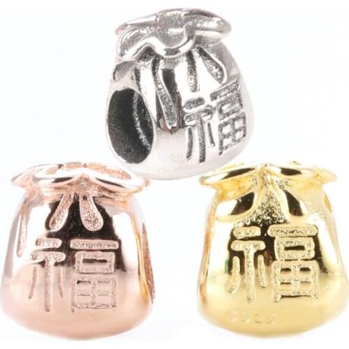 Authentic 925 Sterling Silver Beads New Blessing Fashion Blessing Bag Beads Fit Original Pandora Bracelet For Women Diy Jewelry