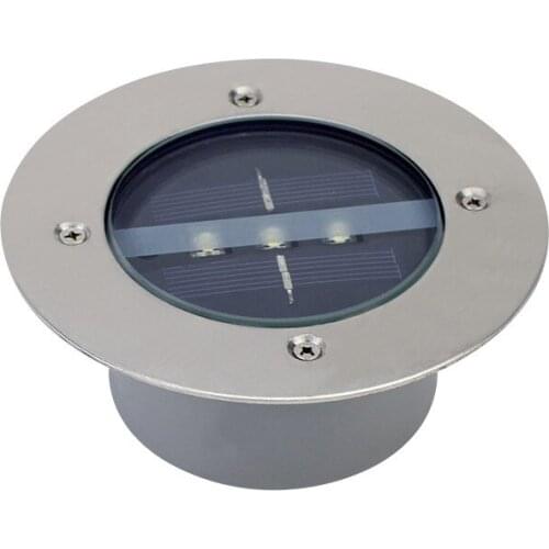 3LED white solar underground light stainless steel LED floor tile light square solor outdoor lights