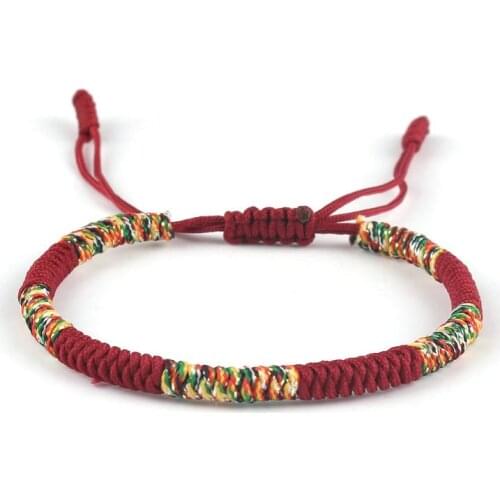 Tibetan Buddhism Lucky Bracelet Unisex Braided Adjustable King Kong Knot Red String Bracelets for Men Women Couple Pulsera