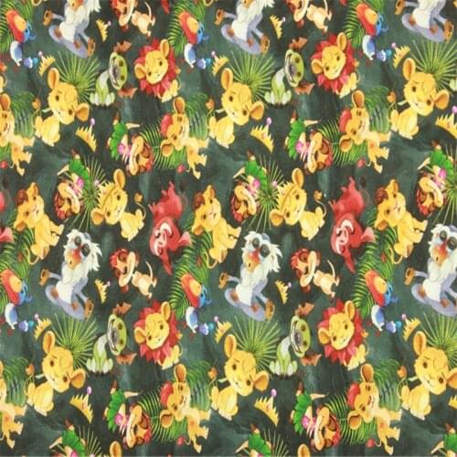 Disney the Lion King Thin 100% Cotton Fabric for Boy Clothes Hometextile Cushion Cover Curtain Needlework DIY