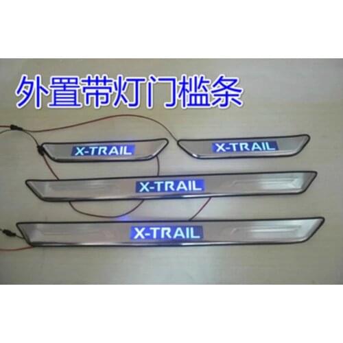 For Nissan X-Trail X Trail T31 2008-2013 stainless steel LED car Scuff Plate/Door Sill The threshold bar 4PCS/SET