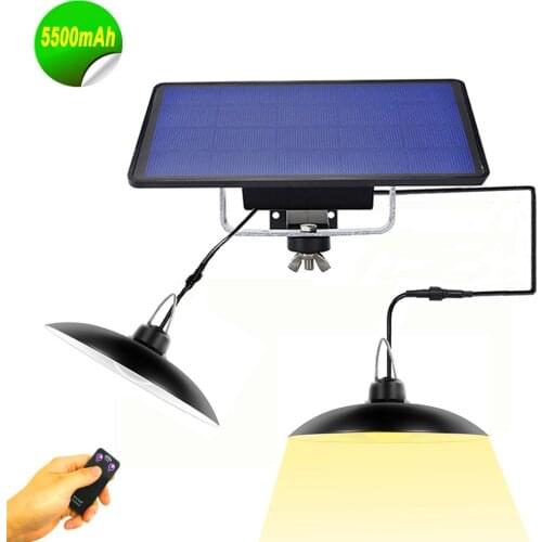 Dual Heads LED Solar Light Outdoor/Indoor Emergency Light With 3M Extension Cable Waterproof For Camping Terrace Tent Chandelier