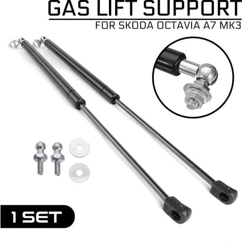2Pcs for Skoda Octavia A7 MK3 Car Stainless Steel Hydraulic Rod Gas Shock Hood Shock Strut Damper Lift Support Car Accessories