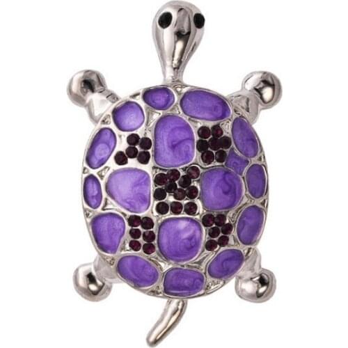MZC Classic Purple Tortoise Brooch Animal Pin for Womens Men Brooch Broches white Brosch Pins broche brosh Party Bar Jewelry