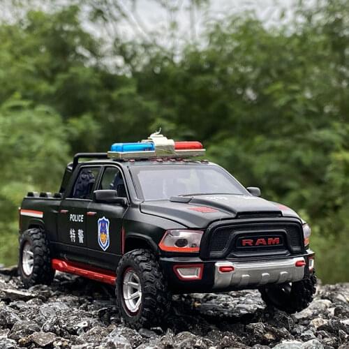 1/32 Scale Dodge Ram Police Car Diecast Alloy Pull Back Car Collectable Toy Gifts for Children