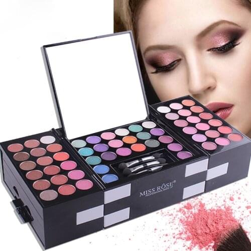 Miss Rose Richly Color eyeshadow palettes Blush Eyebrow Powder Makeup Set, sombras de ojos profesional