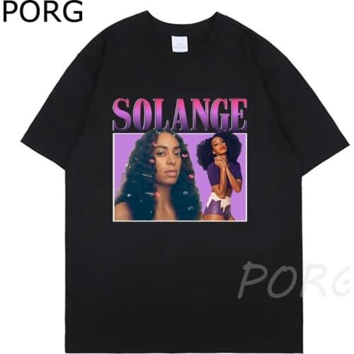 Solange Fashion T Shirt For Men Women Summer 2021 Harajuku Oversized T-shirt Goth Punk Vintage Hip Hop Couples Men Clothing