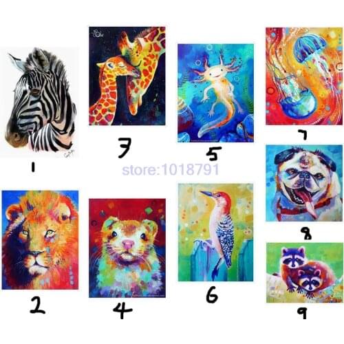Diy square full Diamond Painting cross stitch Russia Animals Color Dog diamond mosaic embroidery canvas home decoration painting