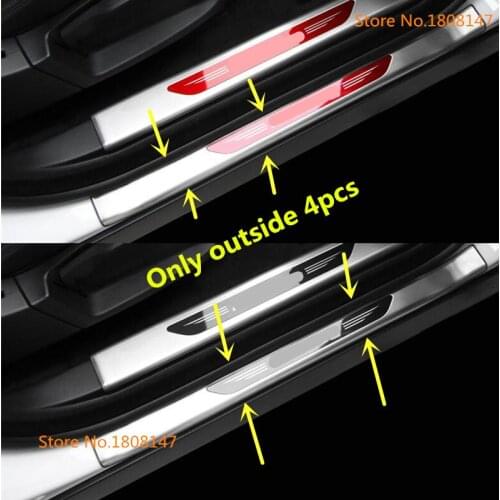 For Jaguar E-Pace Epace 2017 2018 2019 2020 Car Stick Stainless Steel Pedal Door Sill Scuff Plate Cover Outside Threshold