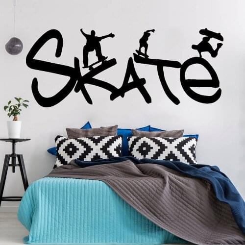 Skate Wall Sticker Teen Room Decor Interesting Sports Vinyl Removable Wall Decals Modern School Dormitory Home Decoration Z146