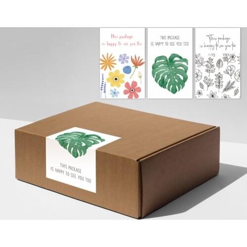 150Pcs This Package Is Happy To See You Too Stickers 5x8CM Gift Box Seal Thank You Sticker For Small Business Package Decor Roll