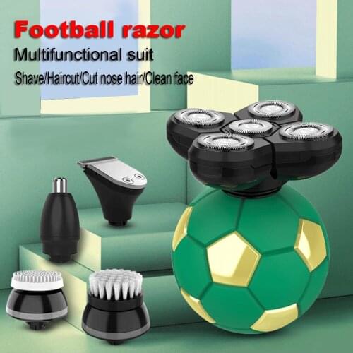 New football shaver razor Multifunctional electric shaving Hair clipper Nose hair trimmer Five-blade mens razor Gifts for men