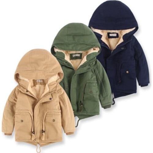 New Kids Winter Girls Jacket For Boys Coats Children Thick Fleece Warm Windbreaker Hooded Coat for Baby Clothes Outerwear
