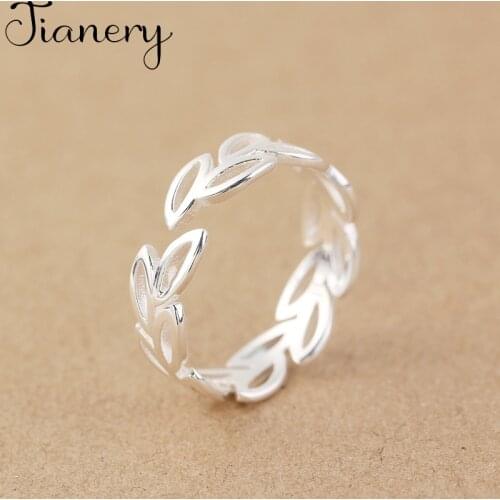 JIANERY New Trendy Silver Color Branch Leaf Rings For Women Wedding Jewelry Finger Rings Wholesale