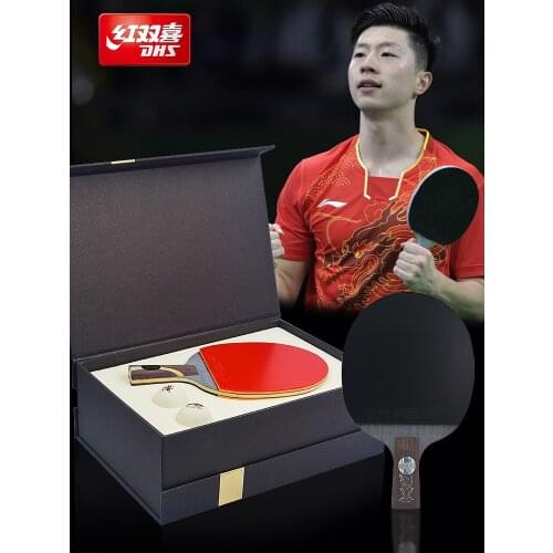 CX RED DOUBLE HAPPINESS Table Tennis Rackets Professional Malone Table Tennis Ball Finished Racket 1 Pack Shakehand Grip