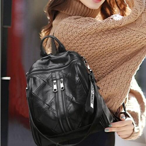 High Quality Genuine Leather Backpack 2021 New Fashion Trend Backpack Womens Large-capacity Diamond School Bag Cute Backpack