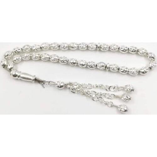 Tasbih Metal silvers Color muslim Rosary 33paryer beads bracelet islamic gift turky Style Jewelry