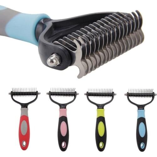 Pet Cat Hair Removal Fur Knot Cutter Dog Grooming Shedding Tools Comb Brush Double sided Pet Products