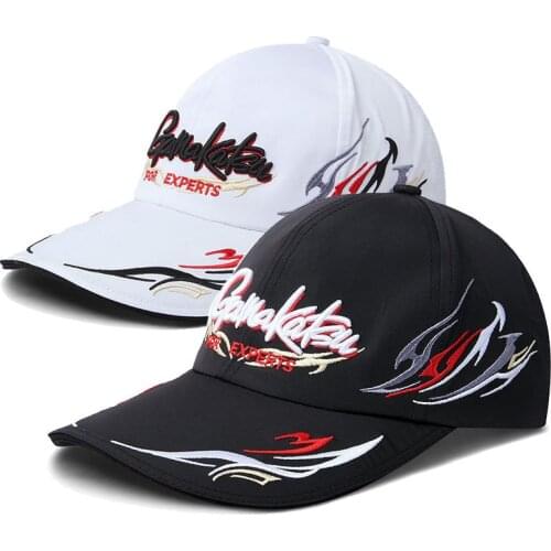 2021 Summer Gamakatsu Hat Waterproof Sun Protection Embroidery Cotton Caps Men Women Outdoor Sports Fishing Hats Black White