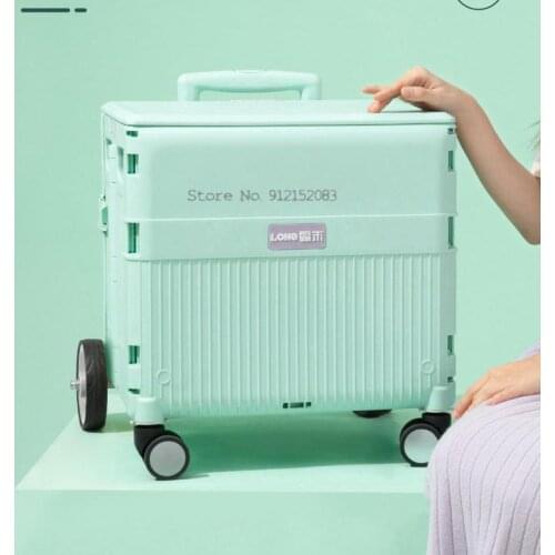 Folding Shopping Cart Trolley Net Celebrity Supermarket Food Basket Trolley Cart Household Portable Grocery Shopping Artifact Sm