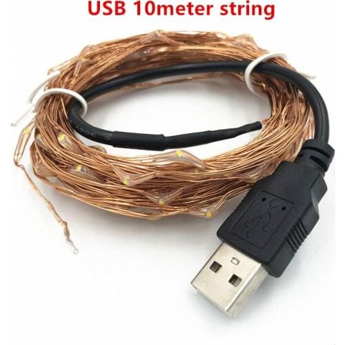 2/5/10M USB LED String Lights Copper Silver Wire Garland Light Waterproof Fairy Lights For Christmas Wedding Party Decoration