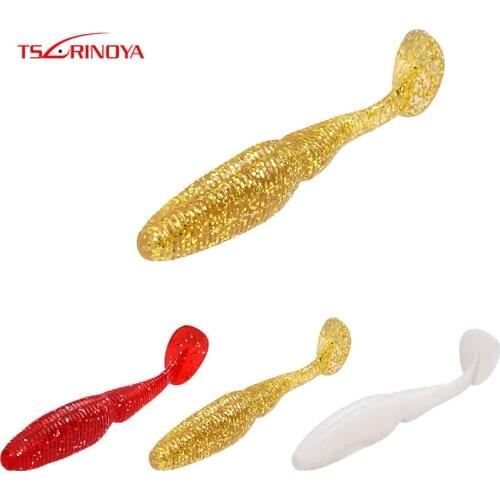 TSURINOYA R27 100mm/10g T Tail Soft Bait Fishing Lures Artificial Bait Worm With Fishy Semll Add Salt Seafishing Lures 6pcs/bag