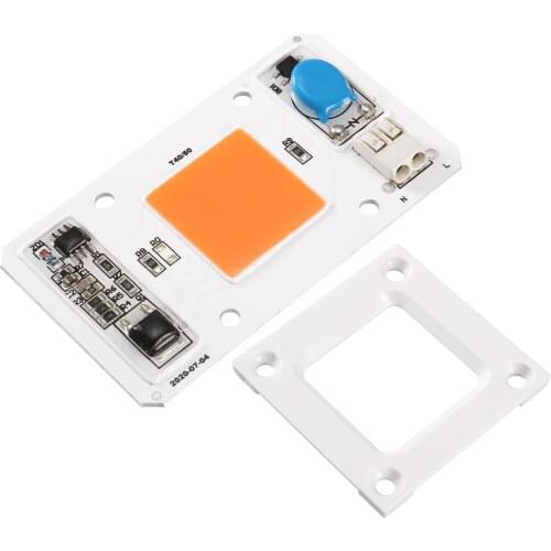 Uxcell LED Chip 50W Full Spectrum Plant Grow Light AC110V 380-840nm Pink Light Solderless for DIY Indoor Flowers