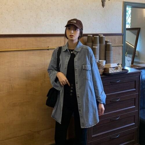 Autumn Winter Women Denim Jacket 2020 Harajuku Boyfriend Wind Jean Jacket Loose Long Sleeve Female Coats Large Size Female