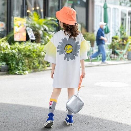 2020 Korea style girls ruffles dress fashion summer girls dresses 4-9 years F230