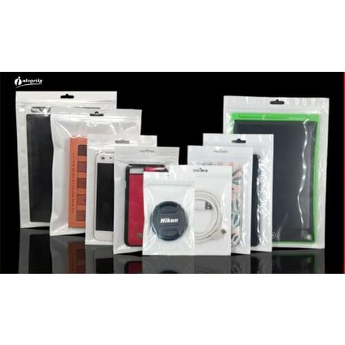 100pcs Large size White/clear Self Sealing Plastic Packaging Storage Bag Zipper valve bag Zip Lock plastic package Bag