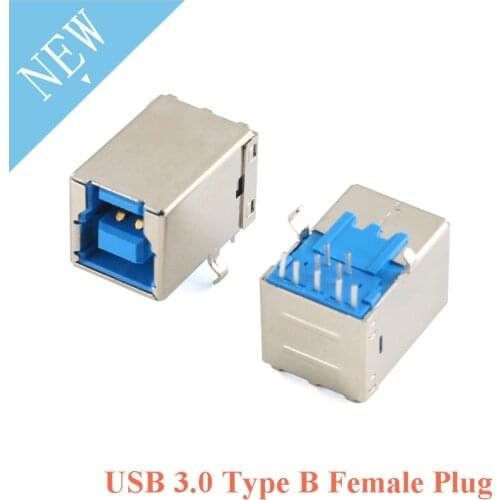 2pcs USB 3.0 Type B Female Plug jack USB-B Right Angle AF Socket Printer Connector Terminal BF/90 Degree plug-in Board