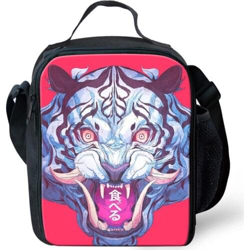 2019 New Style Unique Print Design Thermal Lunch Bag for Men Teenage Boys Handbags Shoulder Bags